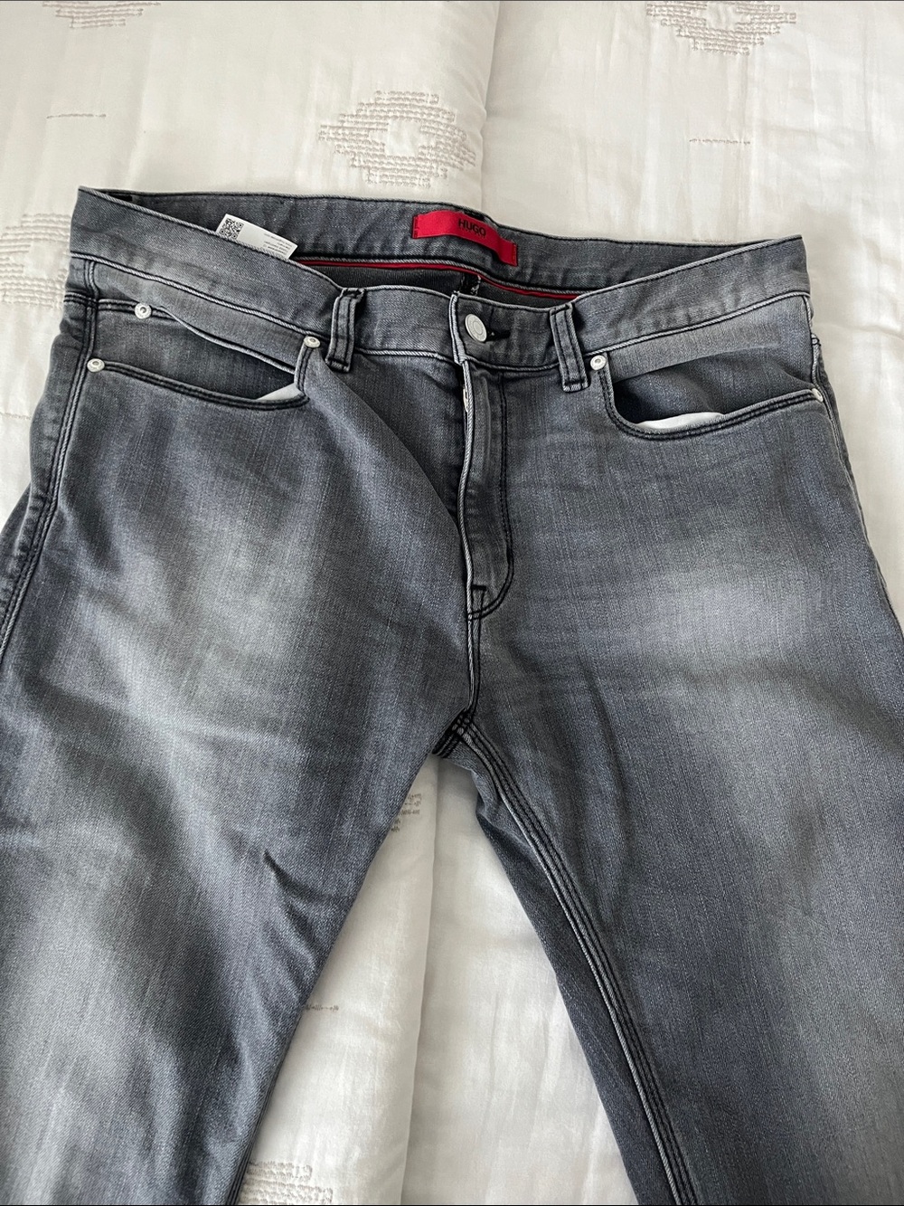 HUGO Men's Faded Gray Slim Jeans 33 x 31